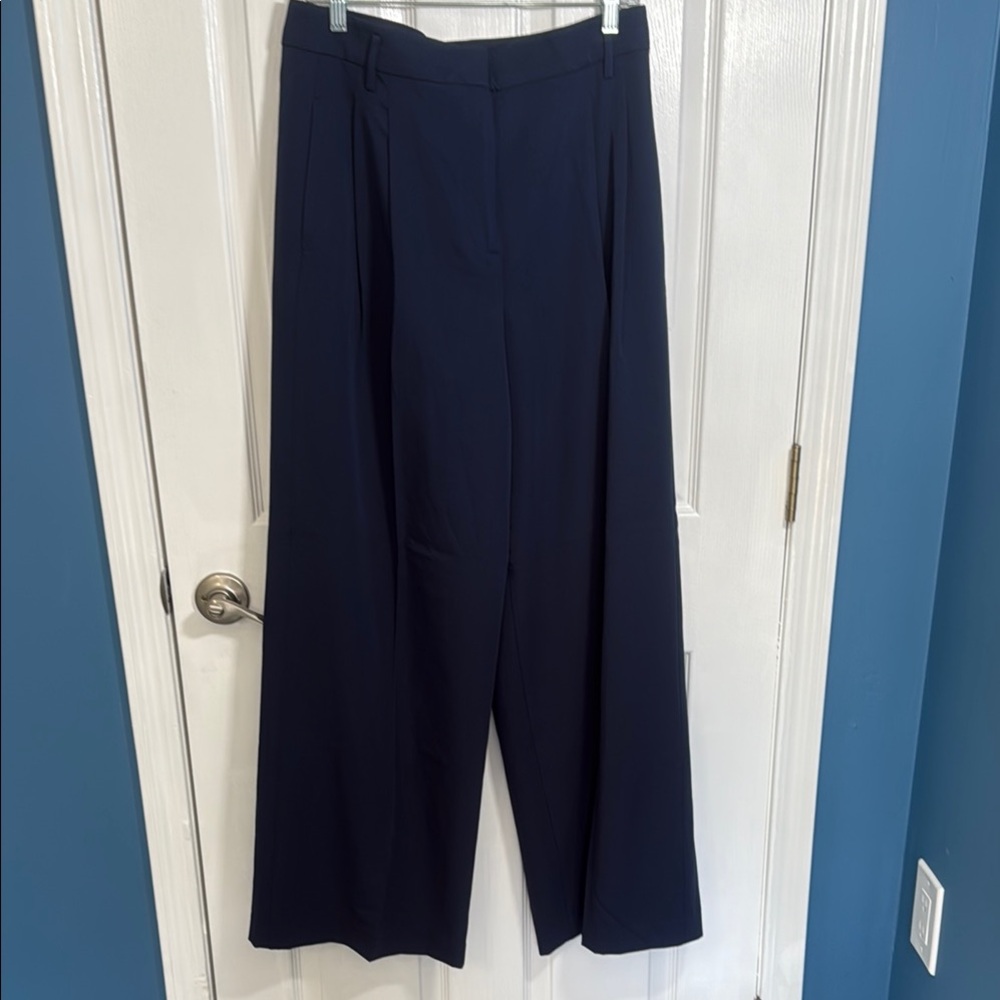 Ann Taylor Blue Wide Leg Pants with Elegant Silhouette